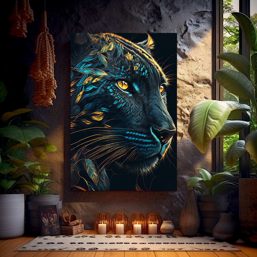 Creative and Colorful Panther Wildlife Painting Artwork
