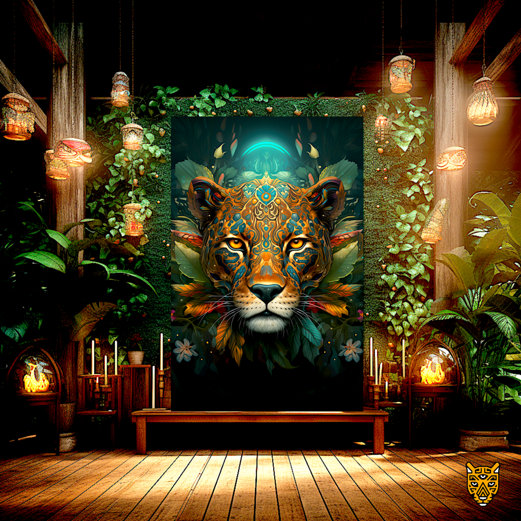 Prince of the Jungle Leopard Spirit Guide Golden  Jaguar in Aya Guardian of the Wild