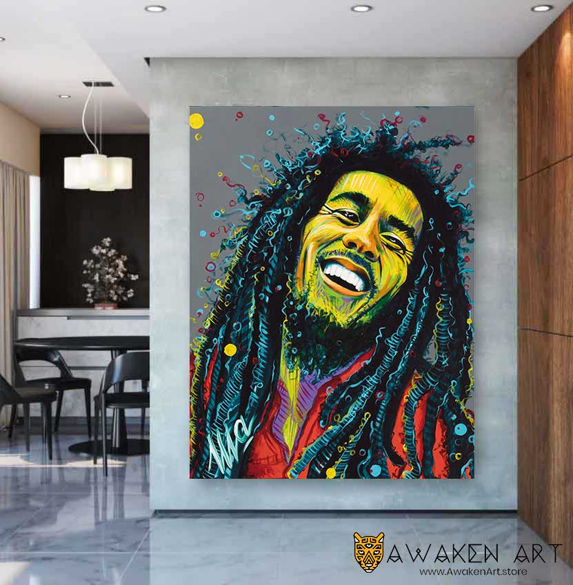 Wall Art Print Bob Marley Portrait, Gifts & Merchandise