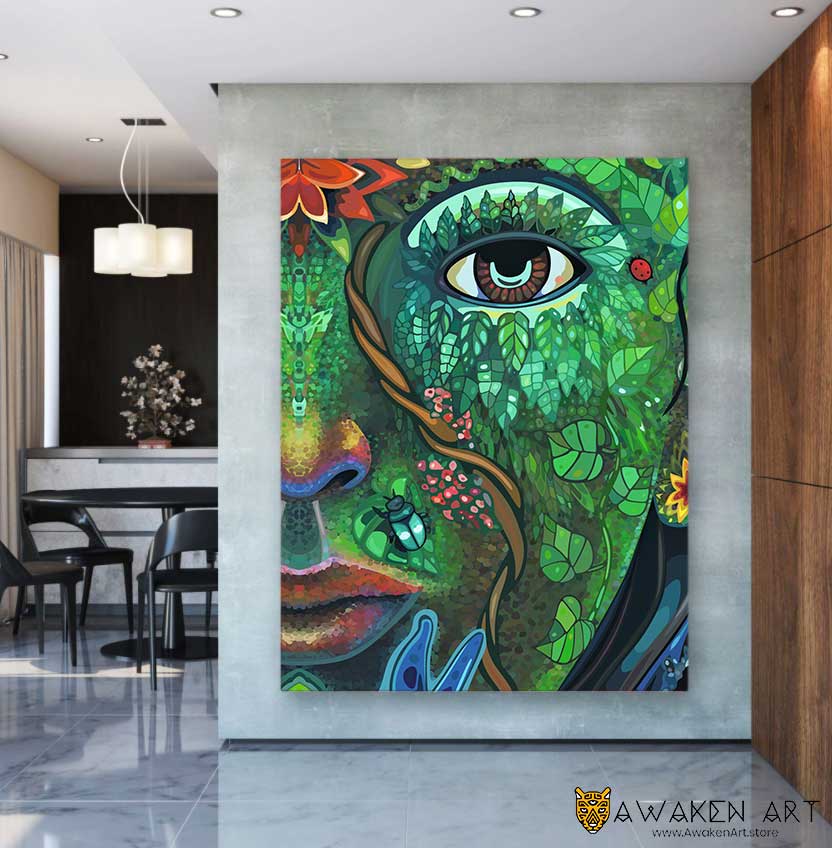 Plant Life Unique Gifts Inspirational Plant Wall Art Large Canvas Wall Art Home Decor Spiritual Awakening Art | ''Plant Life -AYA'' by Clancy Cavnar