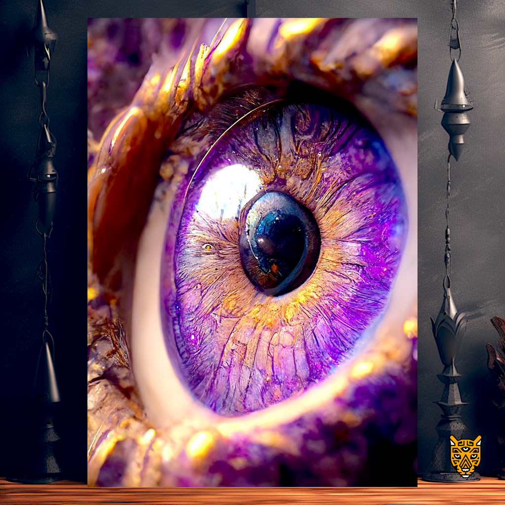 Artistic Close-Up Eye with Striking Shade of Purple Visual Beauty