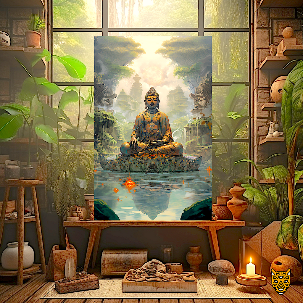 Buddha in the Lake Harmony with Nature Meditation