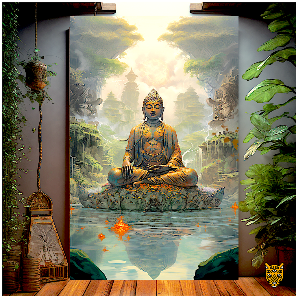 Buddha in the Lake Harmony with Nature Meditation