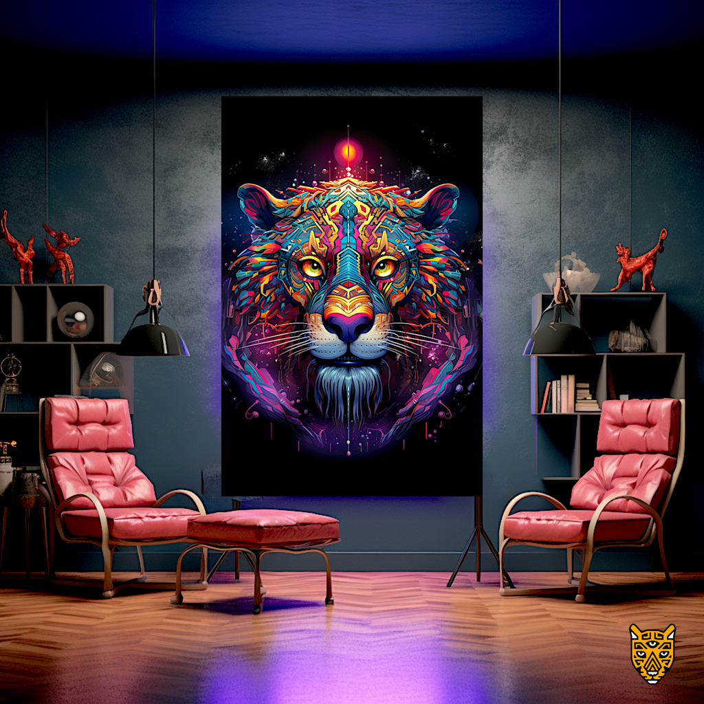 Space-inspired Colorful Tiger Artistic Jungle Cosmic Tiger
