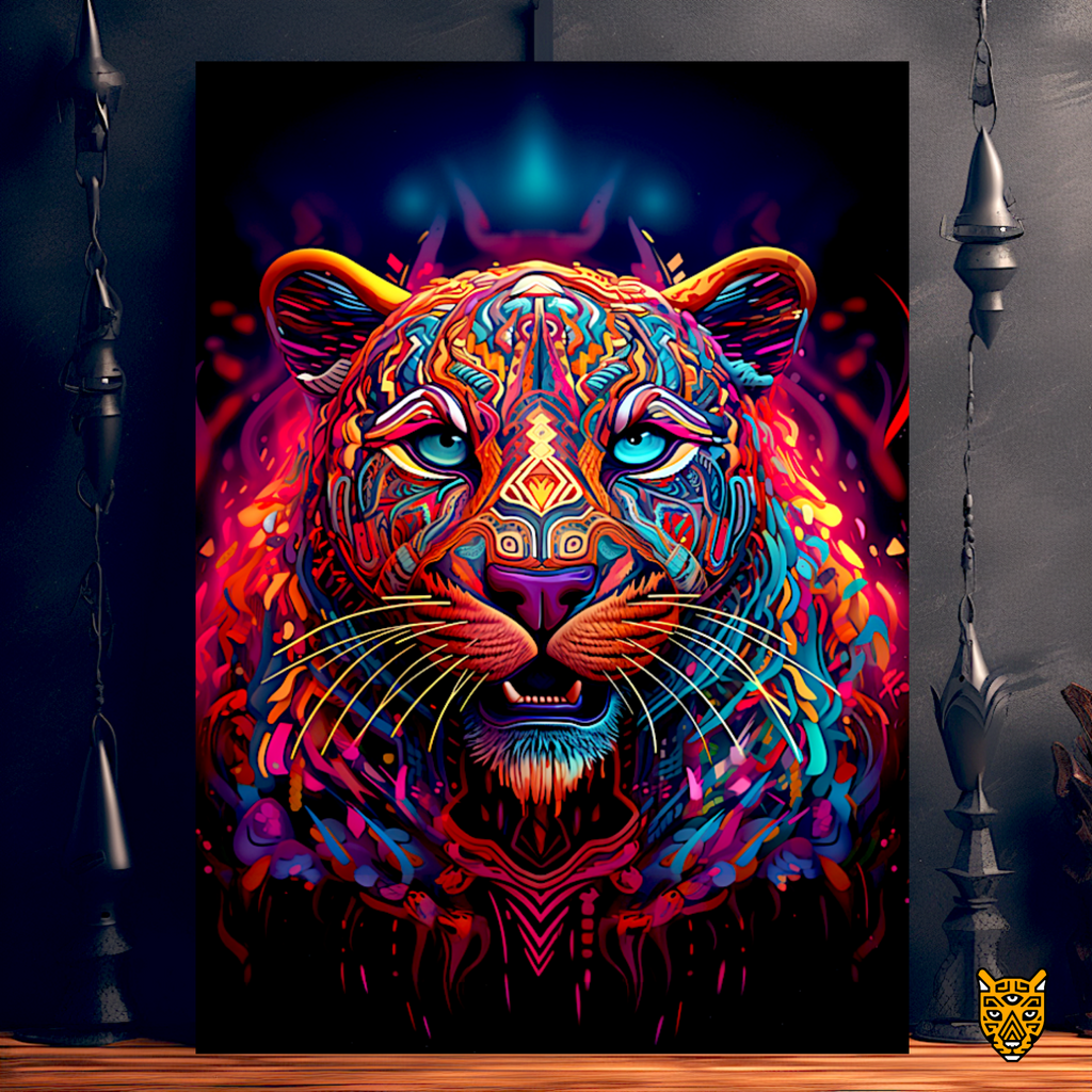 Leopard Splashed with Color in Vivid Hues Digital Leopard Beauty