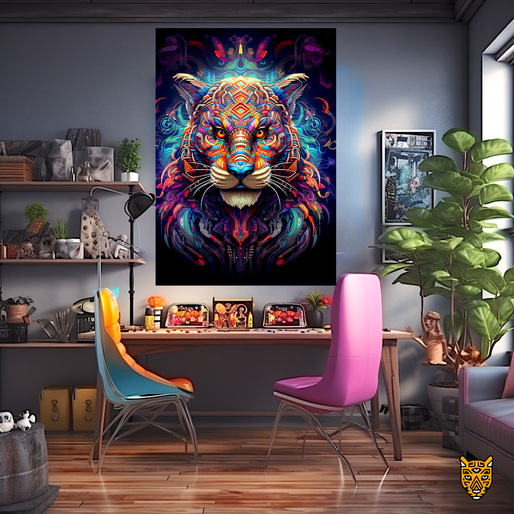 Mandala Jaguar Artistic Painting Jaguar Wildlife Fantasy