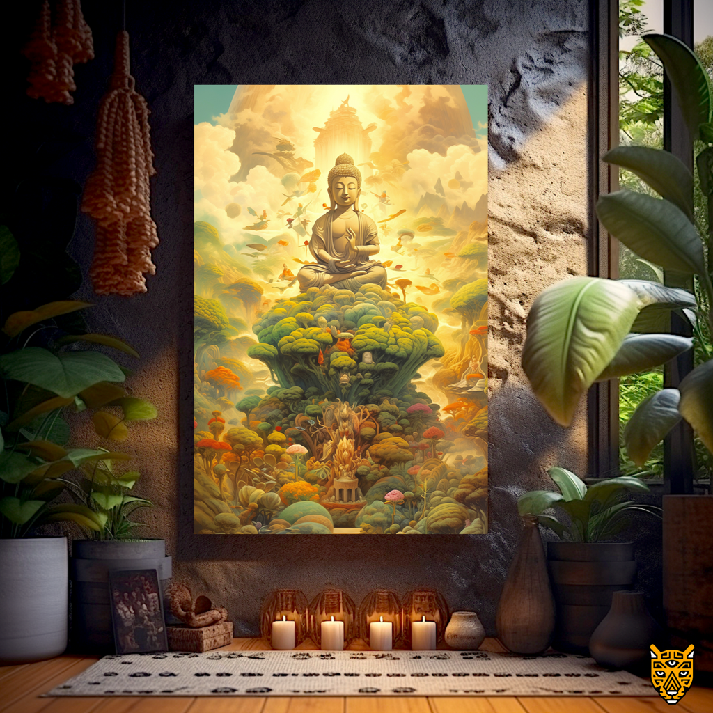Nature Buddha in a Peaceful Sacred Green Oasis Serenity Heritage
