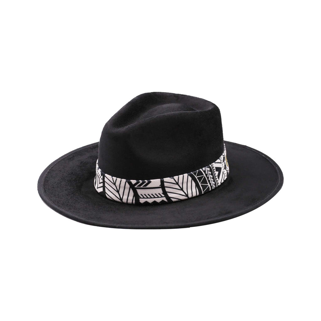 Awaken Art Fedora Suede Black Hats Unique Design