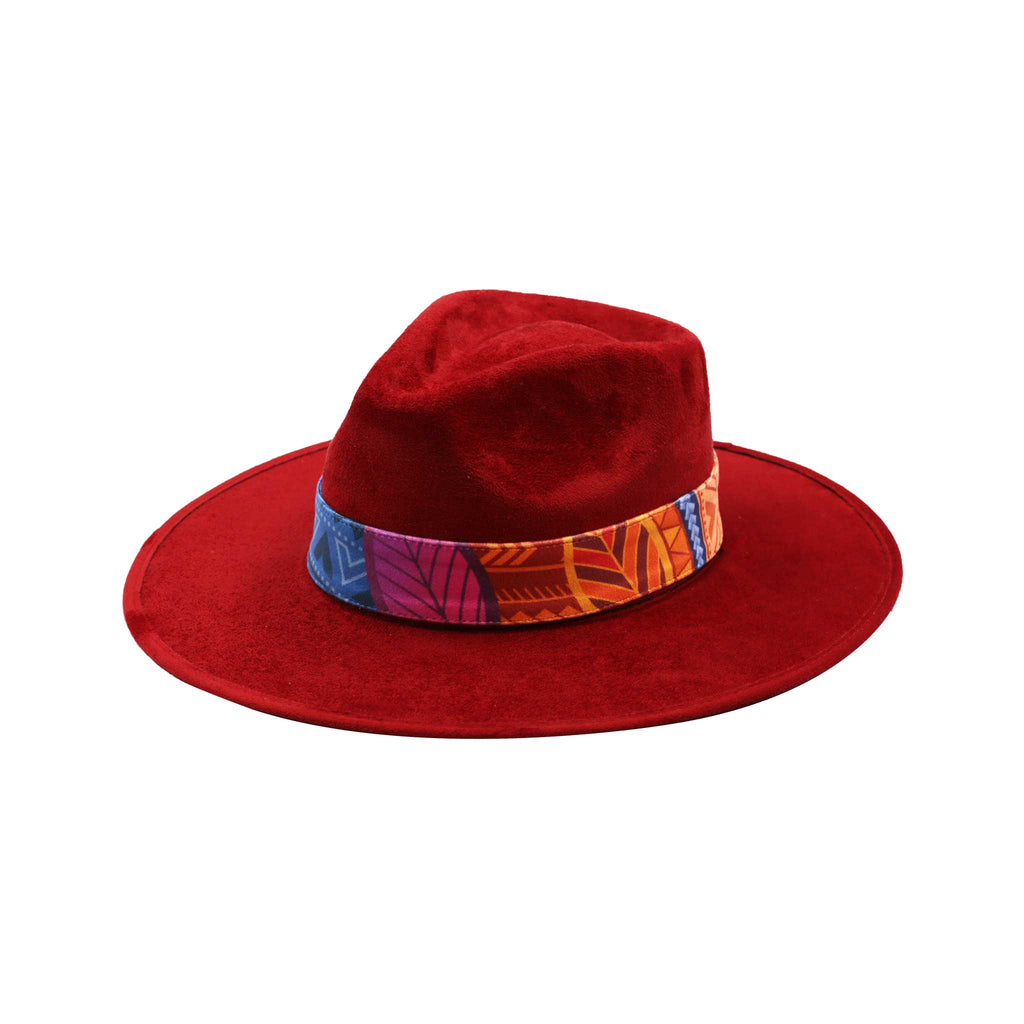 Awaken Art Suede Dark Red Hats Unique Design