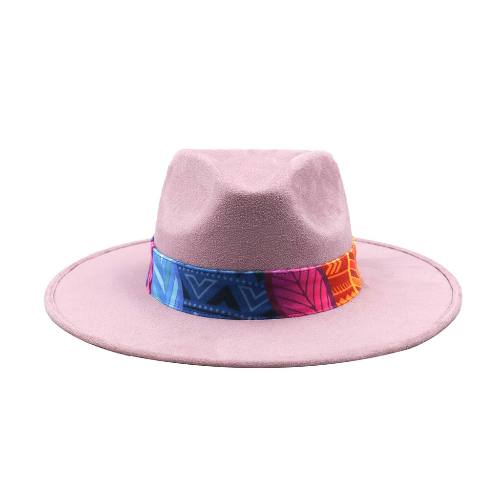 Artistic Awaken Art Hats Light Pink Feather Suede Hats