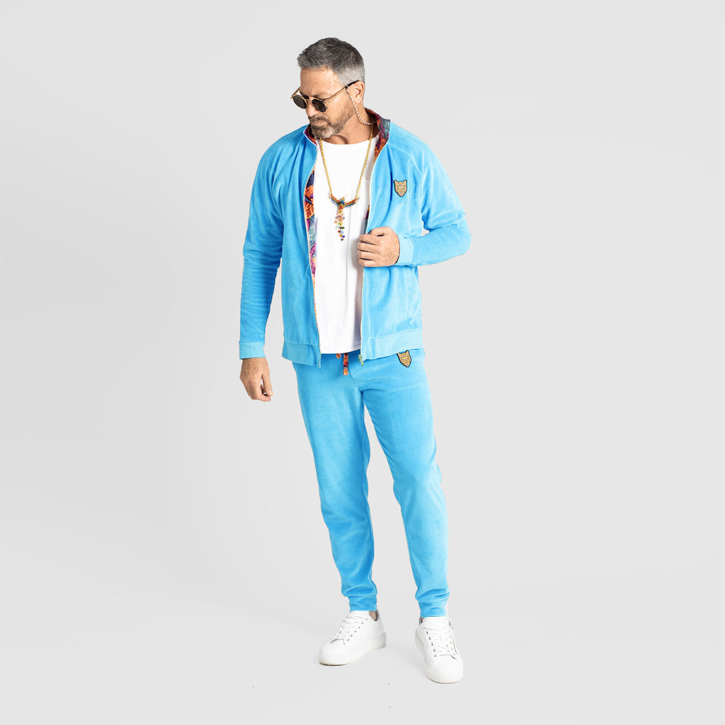 Light Blue Velour Sets Unique Stylish Mens Outfit Unique Design | by AWAKEN ART