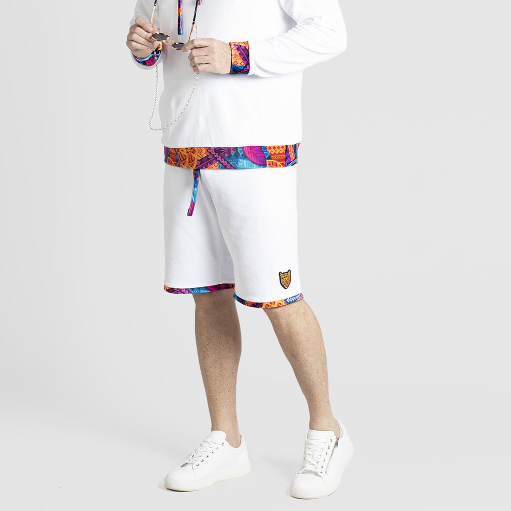 White Velour Short Mens Outfit Clothing Stylish Design | by AWAKEN ART