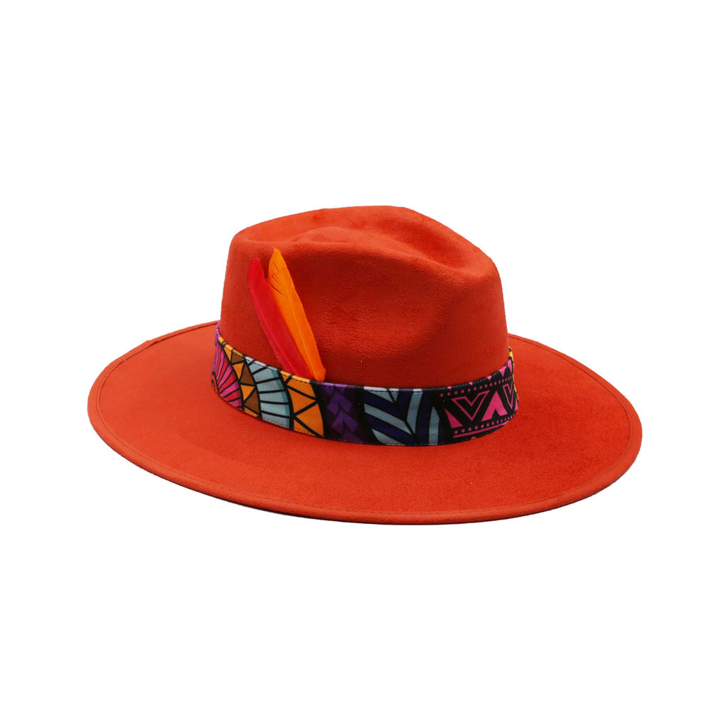 Unique Style Design Dark Orange Fedora Hats Awaken Art