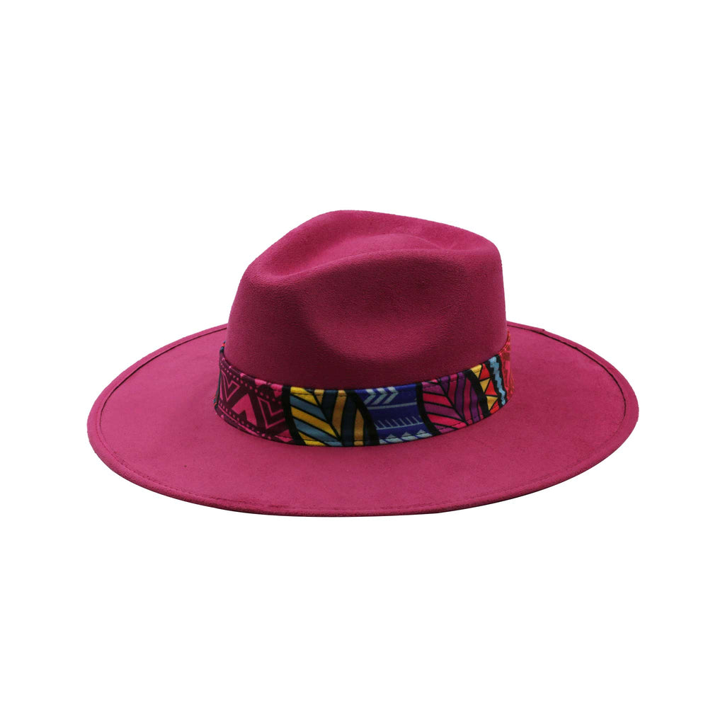 Pink Hats Bands Design with Feather Awaken Art Hats