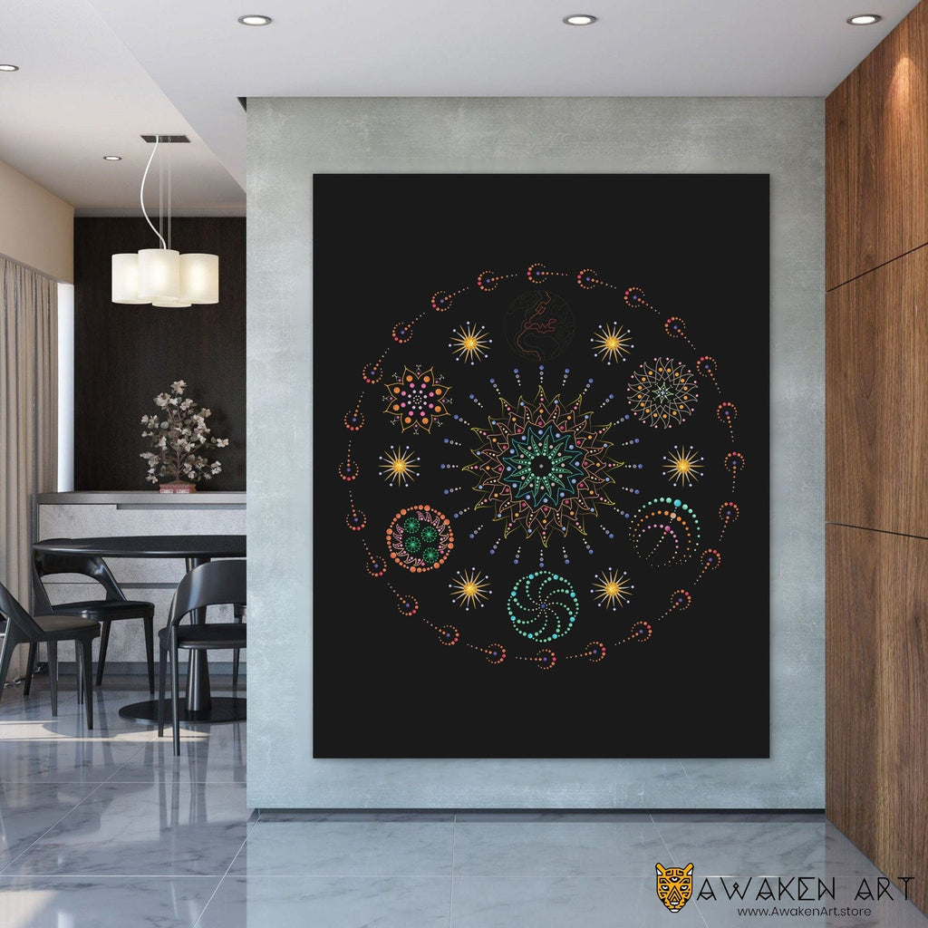 Adoration of the Earth Sacred Geometry Mandalas Spiritual Awakening Canvas Wall Art Home Decor | ''Adoration of the Earth'' by Mark Golding