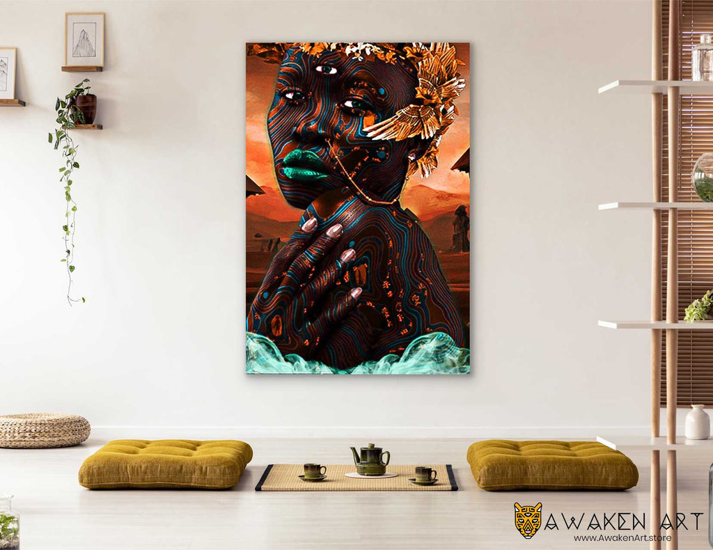 African Women Canvas Wall Art Home Decor Art Prints Unique Gifts | ''You Are An African Too'' by Vintagemozart