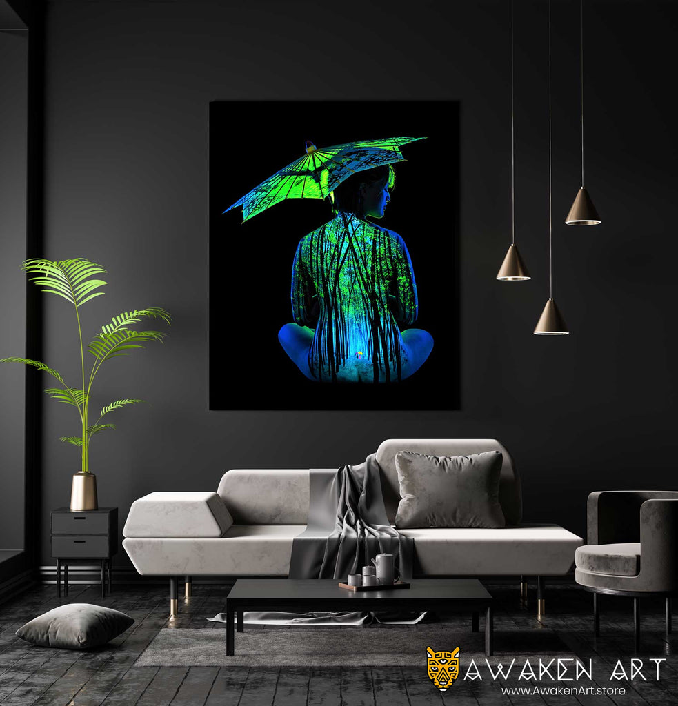 AWAKEN ART “Bamboo Forest” - Vertical - Inspirational Canvas Wall Art | Fine Art UV Body Painting -  Art by John Poppleton