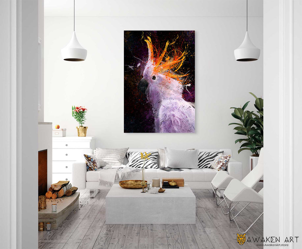 Cool Canvas Wall Art Painting Cockatoo Inspirational Large Hanging Wall Art Home Decor | ''Cockatoo Portrait'' by Mathieu Vallet