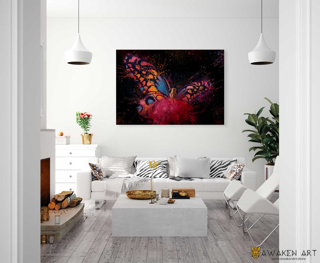 Inspirational Canvas Wall Art Butterfly Large Hanging Beautiful Home Decor Wall Art | ''Ephemeral Beauty