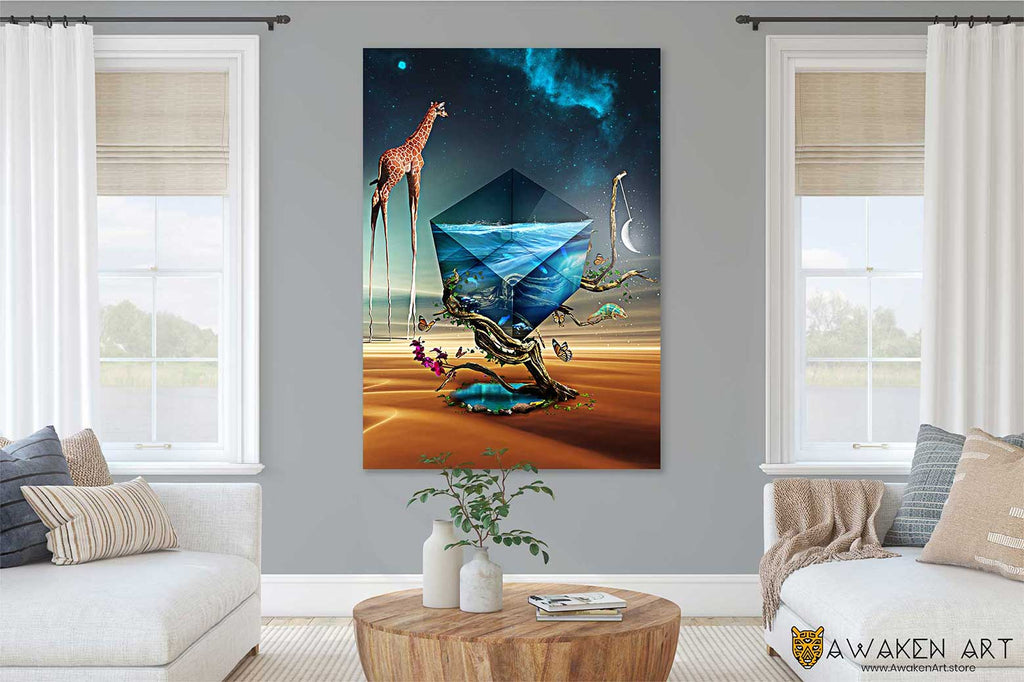 Inspirational Canvas Wall Art Oasis Cool Surrealism Artwork Large Hanging Home Decor Wall Art | ''Oasis - Tales From Lost Reality