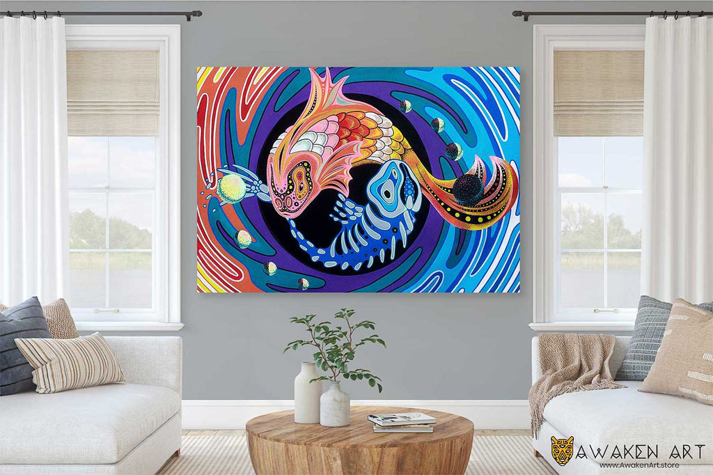 Inspirational Canvas Wall Art Pisces of Me Visionary Art Large Wall Art Hanging Home Decor Wall Art | “Pisces of Me” by Gavin Gerundo (Gavinger)