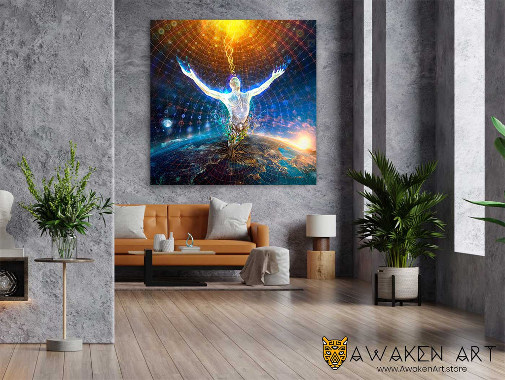 Spiritual Canvas Wall Art Wall Hanging Inspirational Awakening Art Home Decor |  ''Algiz Hirez
