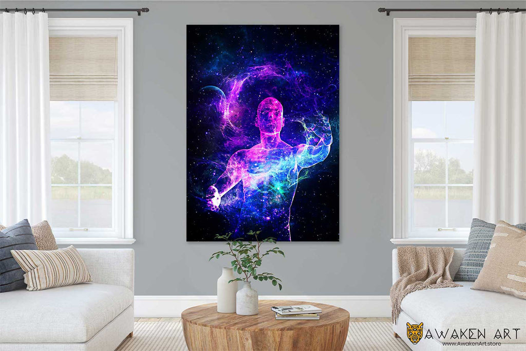 Unique Surrealism Canvas Wall Art Star Dust Inspirational Wall Art Large Hanging Home Decor Wall Art | ''We Are All Made Of Star Dust