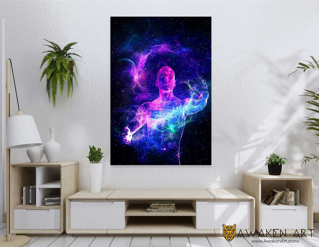 Unique Surrealism Canvas Wall Art Star Dust Inspirational Wall Art Large Hanging Home Decor Wall Art | ''We Are All Made Of Star Dust